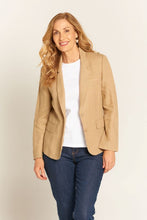 Load image into Gallery viewer, Goondiwindi Cotton Single Breasted Linen Jacket in Camel
