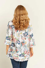 Load image into Gallery viewer, Goondiwindi Cotton Trapeze Blouse in Folk Floral Linen
