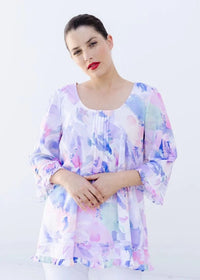 Goondiwindi Cotton Printed Trapeze Top Brushstrokes Print