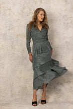 Load image into Gallery viewer, Joey The Label Silver Crush Ruffle Dress
