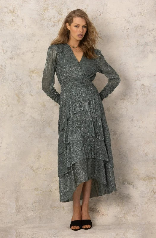 Joey The Label Silver Crush Ruffle Dress