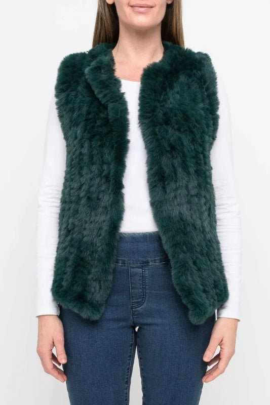 Aqua faux sales fur vest