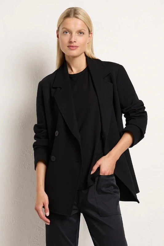 Mela Purdie Profile Blazer in Polished Ponte Black