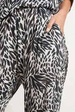 Load image into Gallery viewer, Mela Purdie Soft Nomad Pant in Coal Stencil Print Silk
