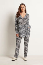 Load image into Gallery viewer, Mela Purdie Soft Nomad Pant in Coal Stencil Print Silk
