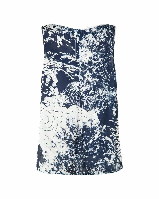 Audrey Tank In Chinois Chiffon Satin Print