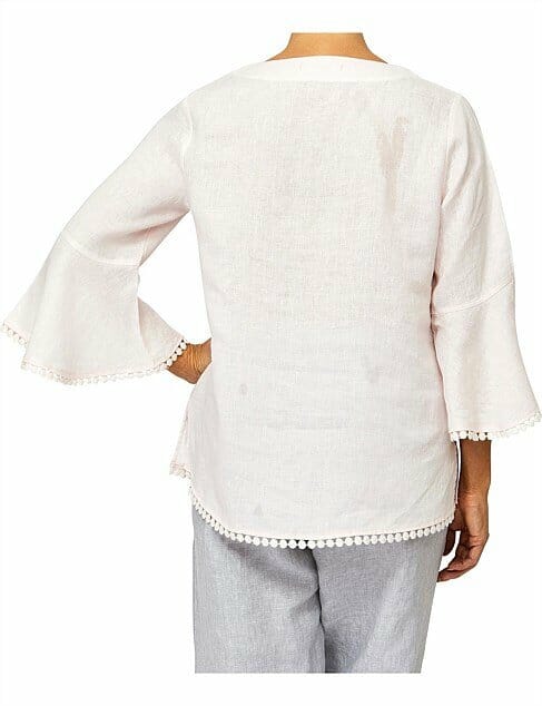 Bell Sleeve Linen Top