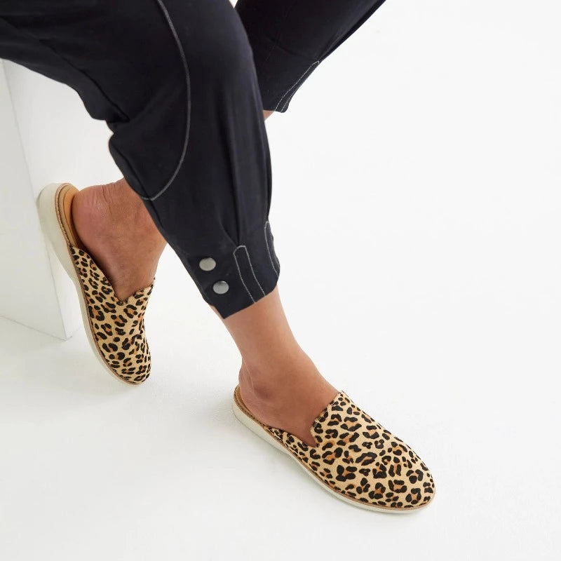 Rollie store leopard mule