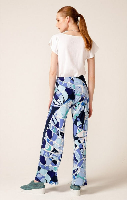 Sacha Drake Printed Seamless Pant in Aqua Abstract