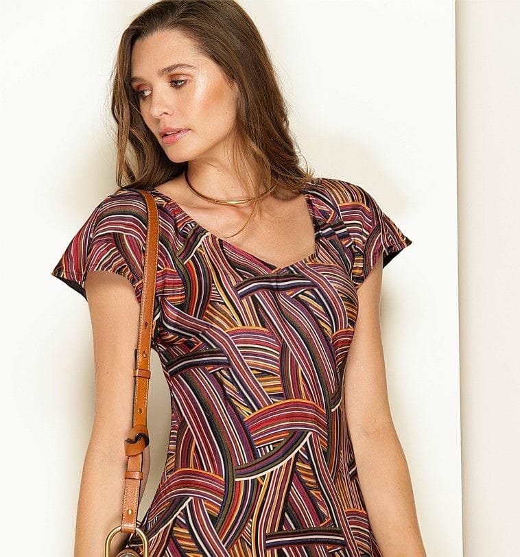 Bolena Top In Plum Multi