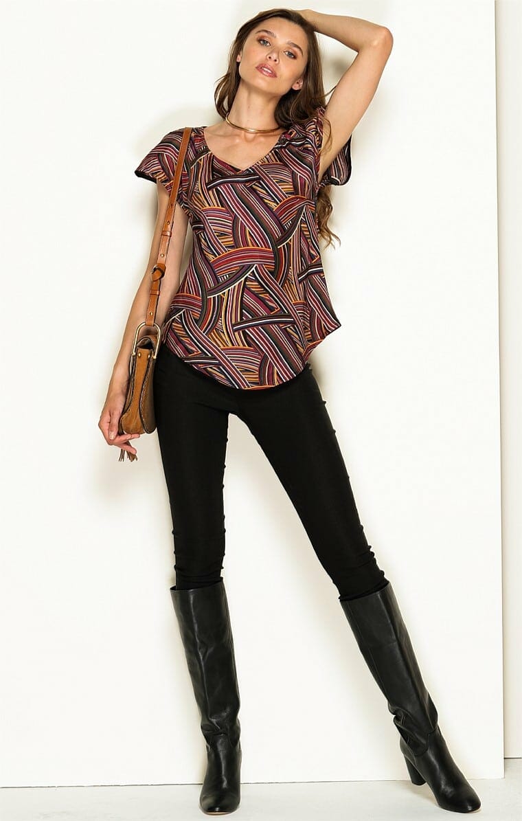 Bolena Top In Plum Multi