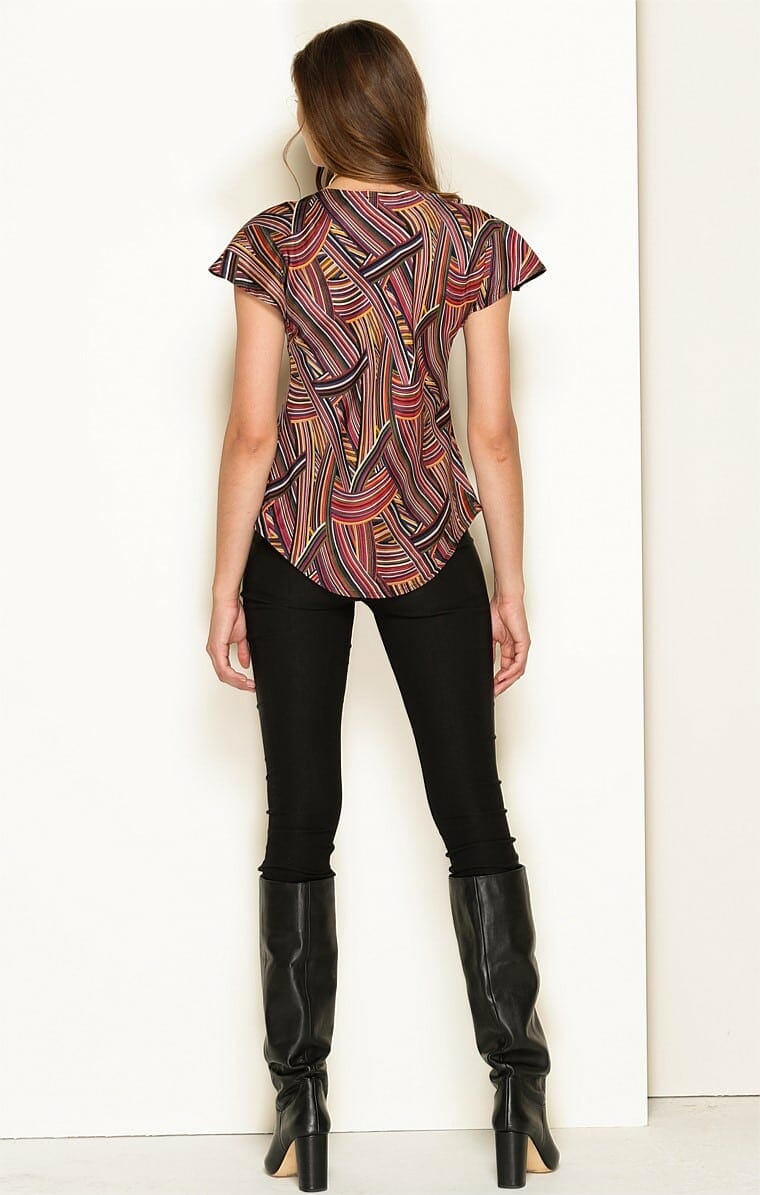 Bolena Top In Plum Multi