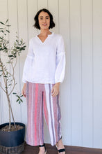 Load image into Gallery viewer, See Saw Linen Ruffle Trim Top

