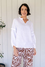 Load image into Gallery viewer, See Saw Linen Ruffle Trim Top
