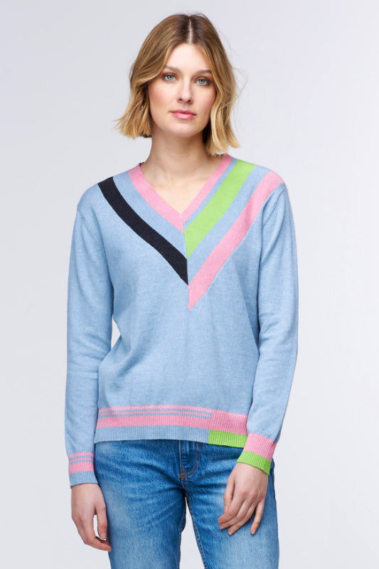 Zaket and Plover Striped V Neck Jumper | available in-store and online ...